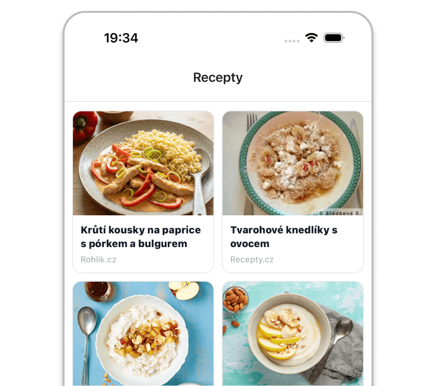 Recipe list in the Histamin.io app