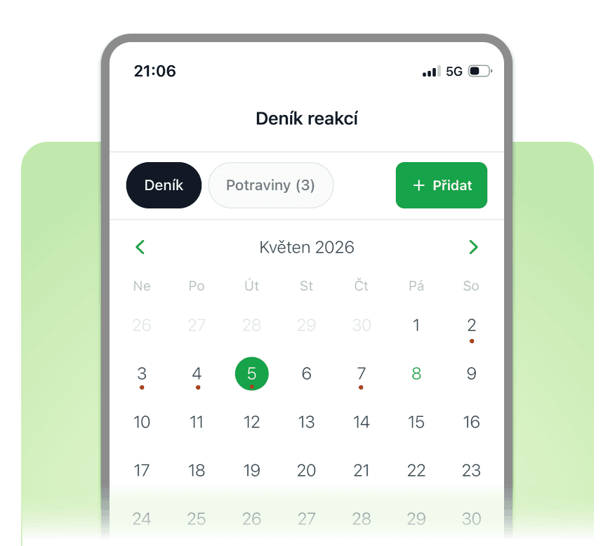 Reaction diary in the Histamin.io app