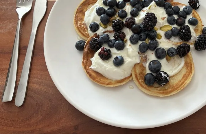 Pancakes with Quark and Blueberries